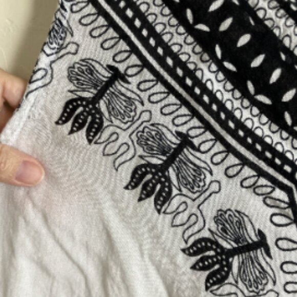 Hawaiian Beach Dress Womens Black White One Size Sleeveless Midi BOHO Mr Buho - Picture 4 of 11